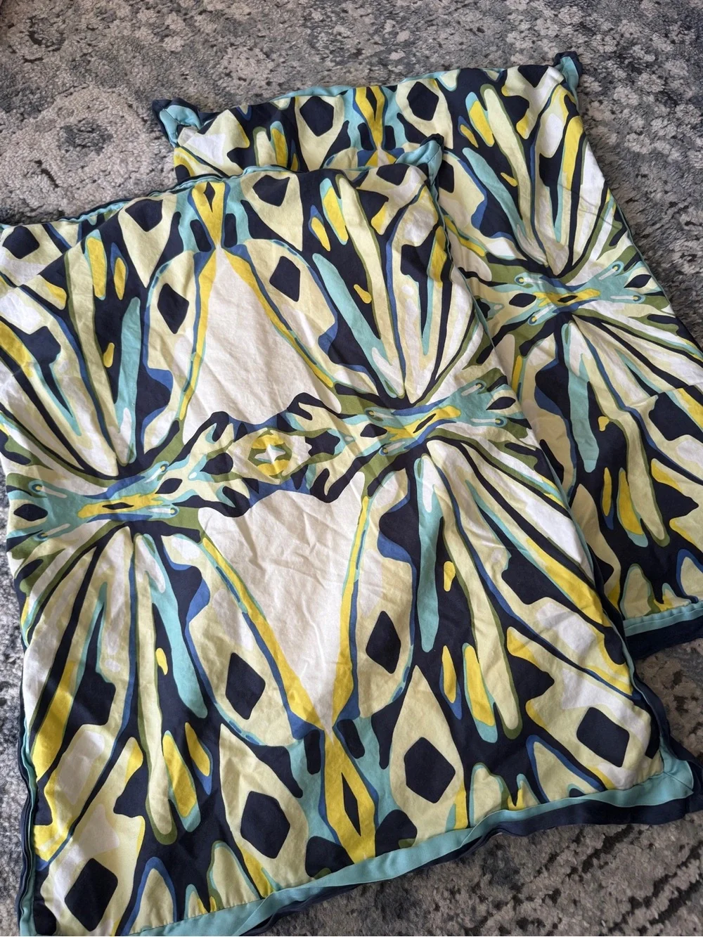 Anthropologie Urban outfitters standard Sham Set Of 2 kaleidoscope as is navy